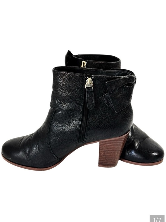 kate spade Shoes - KATE SPADE Black Leather Ankle Boots, Block Heel, Zippers Size 8.5